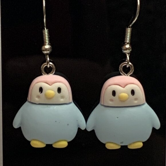 Penguin Earring, Silly Animal Earring, Penguin Jewelry, Gift Idea, Penguin Charm - Picture 1 of 9